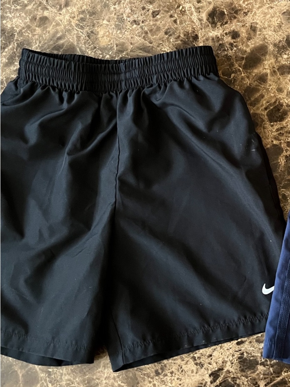 Nike Black Kids' Athletic Shorts with White Swoosh